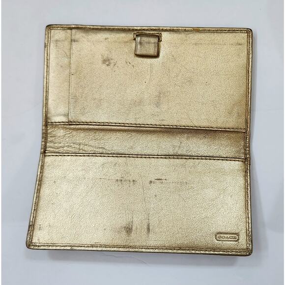 COACH 43609 Turnlock Signature Jacquard Bi-fold Wallet/ with Checkbook Wallet - Picture 6 of 11